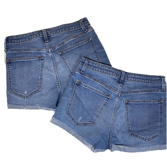 Lot Of 2‎ Abercrombie & Fitch Size 28/6 Cut Off Jean Shorts Distressed High Rise - Picture 2 of 14